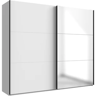 Schuifdeurkast 2 deuren + spiegel 200 Level wit blanco