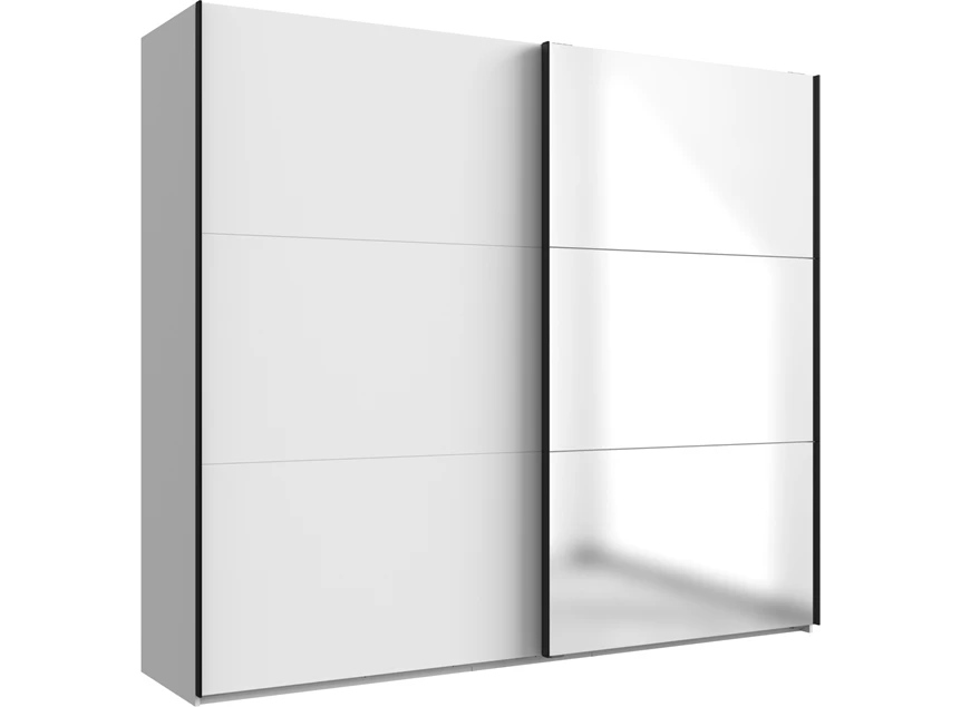 Schuifdeurkast 2 deuren + spiegel 200 Level wit blanco