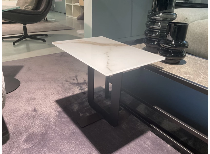 Zijkant Bijzettafel One Blade Vetro Bianco Designwerk