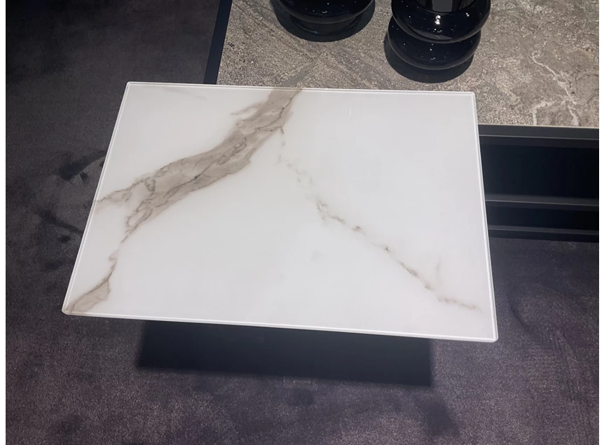Bovenkant Bijzettafel One Blade Vetro Bianco Designwerk
