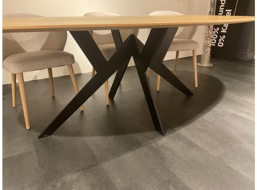 Onderstel Eettafel Twist ovaal massief eik hout white wash Diadesi