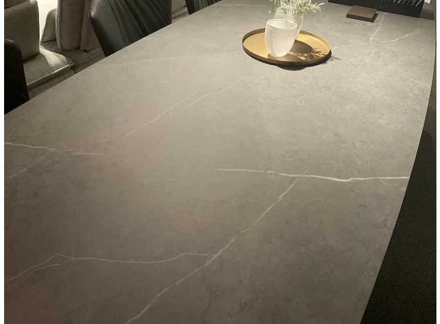 Bovenblad Eettafel Nexus bootvorm keramiek grijs Diadesi