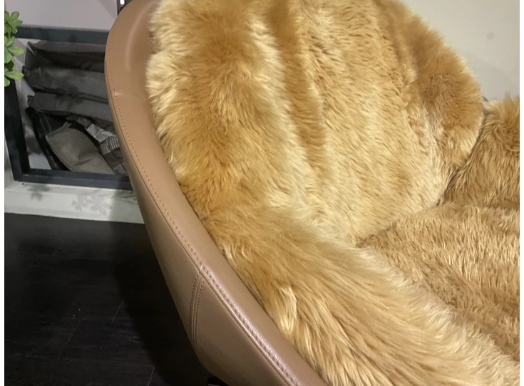 Combinatie Bijzetzetel DS-265 Coco leder en schapenvel Nougat deSede