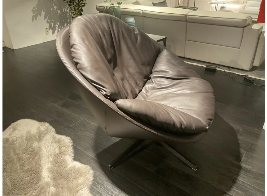 Zijkant Bijzetzetel DS-265 Coco leder bruin deSede