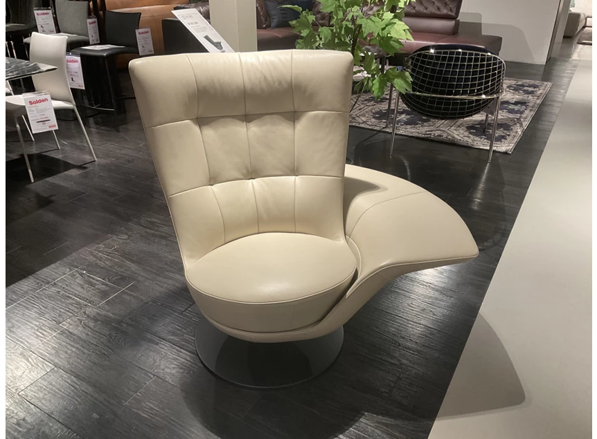 Bijzetzetel DS-262 Swift leder beige verstelbaar relaxzetel deSede