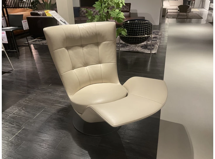 Gedraaid Bijzetzetel DS-262 Swift leder beige verstelbaar relaxzetel deSede