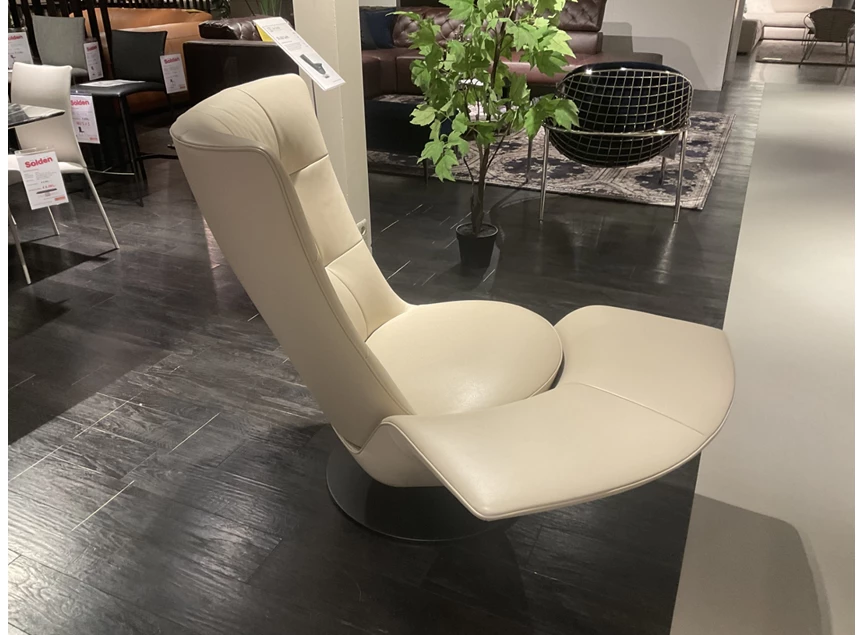 Zijkant Bijzetzetel DS-262 Swift leder beige verstelbaar relaxzetel deSede