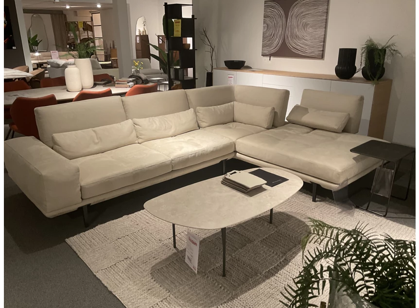 Verstelbare rugleuningen Salon Melvina stof beige Franco Ferri