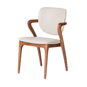 Armstoel Vogue Tempest kunstleder light grey frame brown Lievens