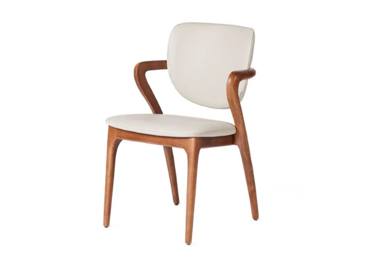 Armstoel Vogue Tempest kunstleder light grey frame brown Lievens