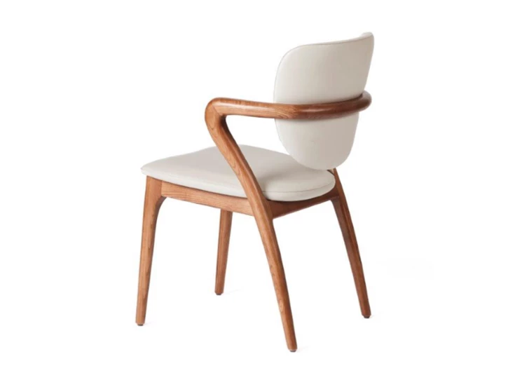 Achterkant Armstoel Vogue Tempest kunstleder light grey frame brown Lievens