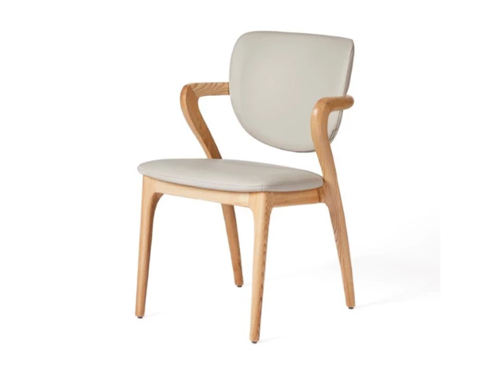 Armstoel Vogue Tempest kunstleder light grey frame natural Lievens