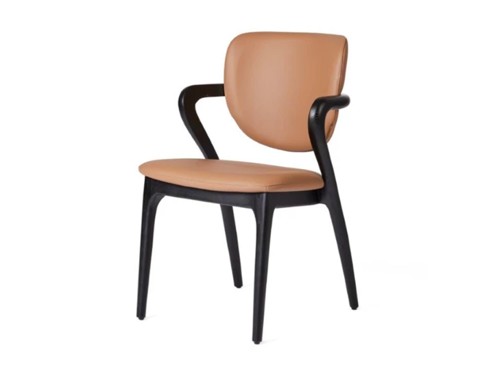 Armstoel Vogue Tempest kunstleder brown frame black Lievens