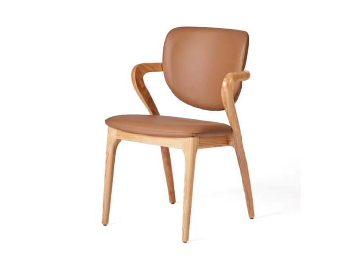 Armstoel Vogue Tempest kunstleder brown frame natural Lievens