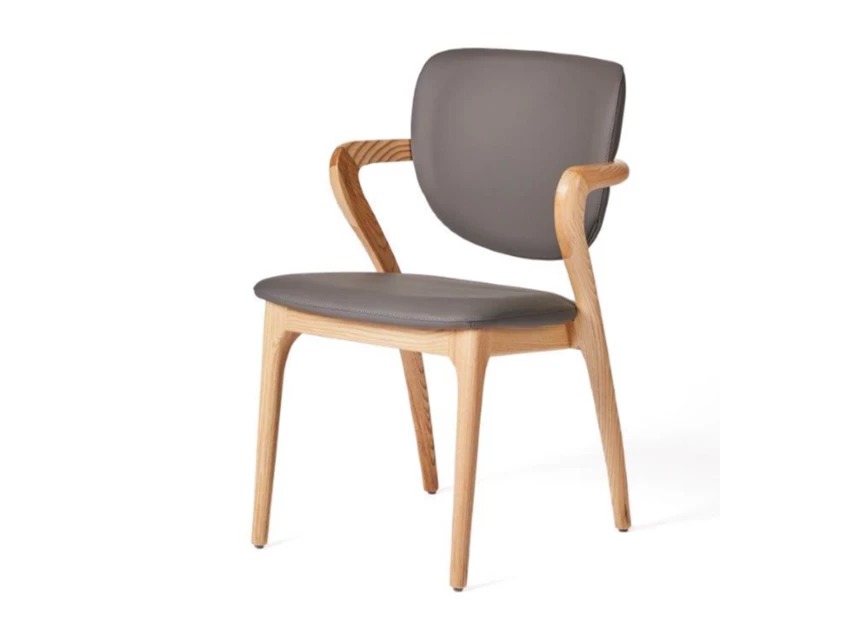 Armstoel Vogue Tempest kunstleder dark grey frame natural Lievens