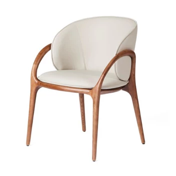 Armstoel Loop Vision kunstleder light grey frame brown Lievens