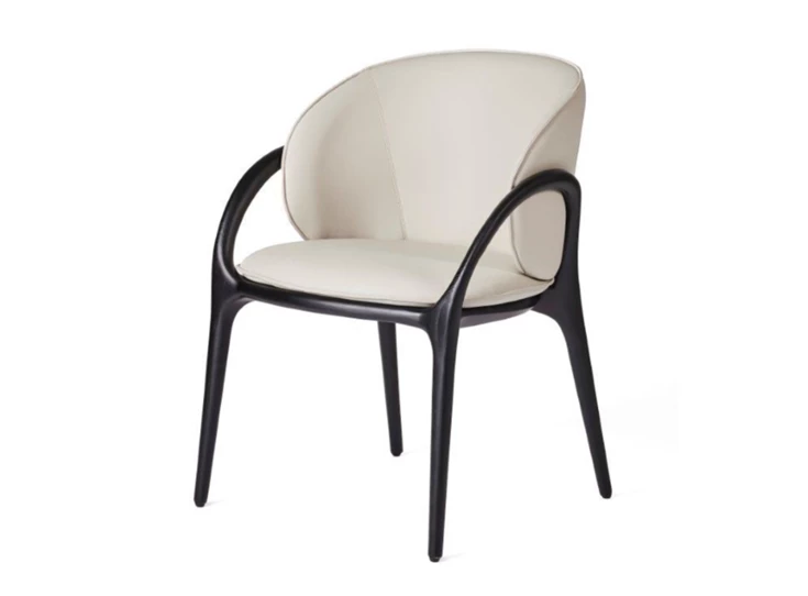 Armstoel Loop Vision kunstleder light grey frame black Lievens