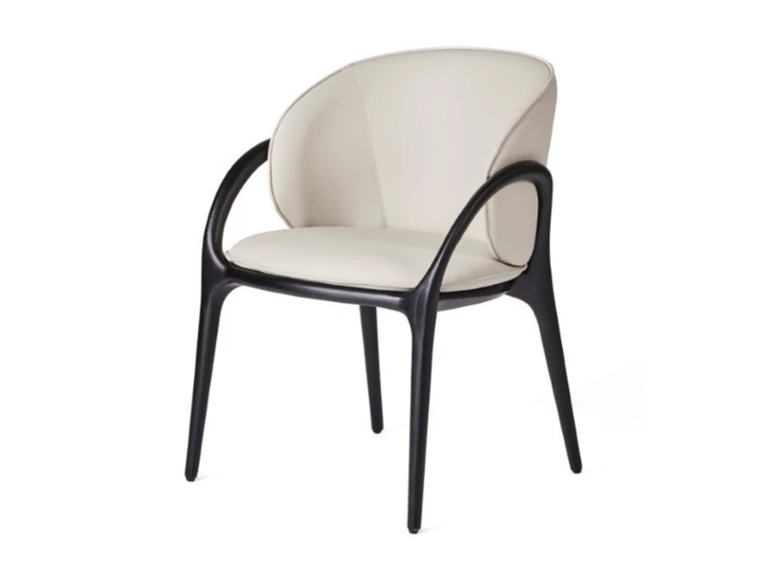 Armstoel Loop Vision kunstleder light grey frame black Lievens