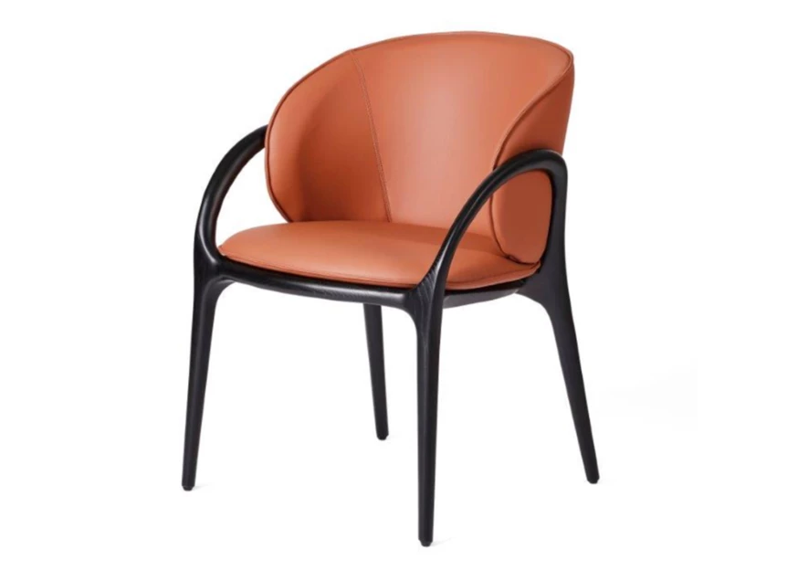 Armstoel Loop Vision kunstleder brick frame black Lievens