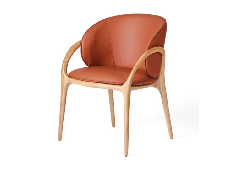 Armstoel Loop Vision kunstleder brick frame natural Lievens