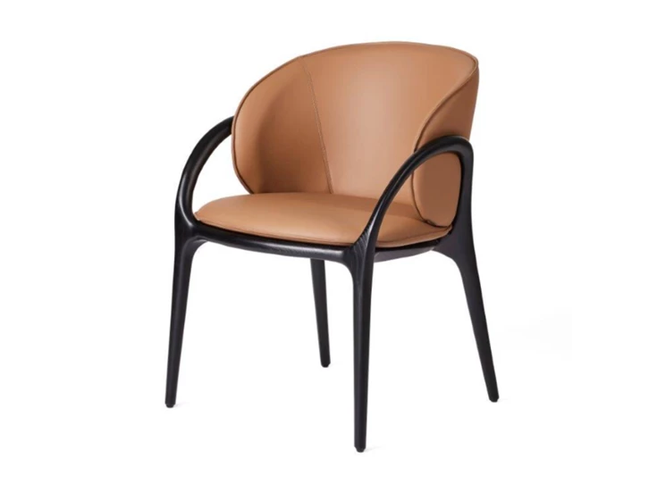 Armstoel Loop Vision kunstleder brown frame black Lievens