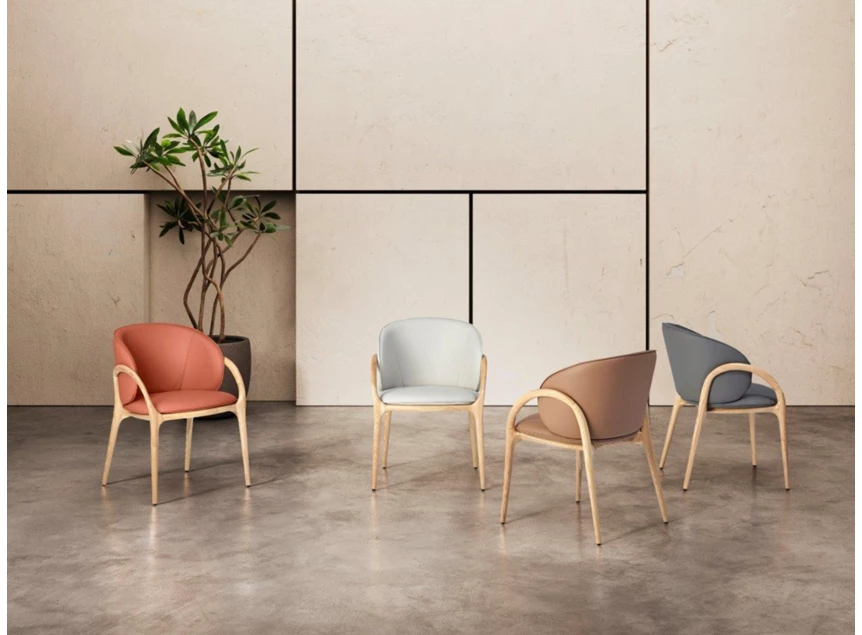 Collectie Armstoel Loop Vision kunstleder frame natural Lievens