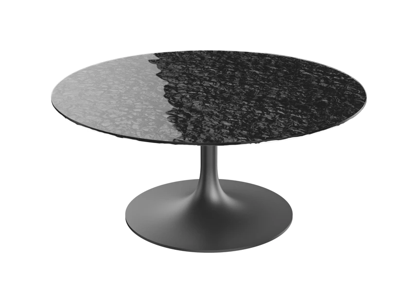 Salontafel Calise rond waterglas zwart Lievens