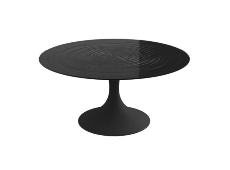Tafel Droplet Calise waterdrop zwart glas Lievens