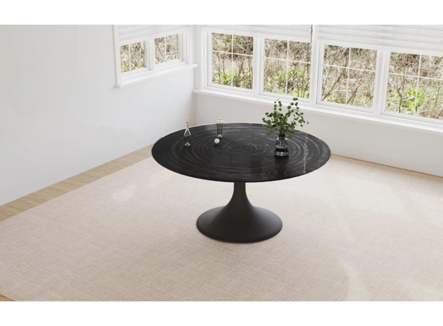 Bovenkant Tafel Droplet Calise waterdrop zwart glas Lievens