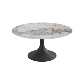 Eettafel Droplet Calise rond keramiek Elysium Brown Lievens