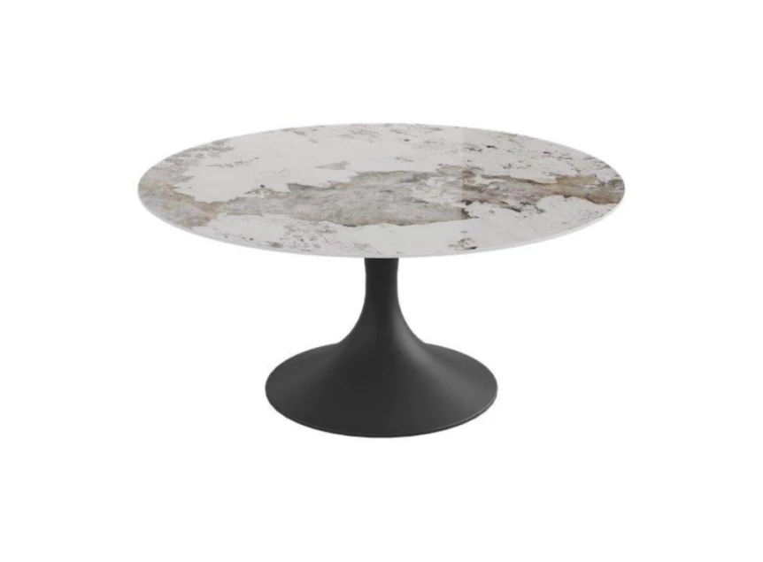 Eettafel Droplet Calise rond keramiek Elysium Brown Lievens