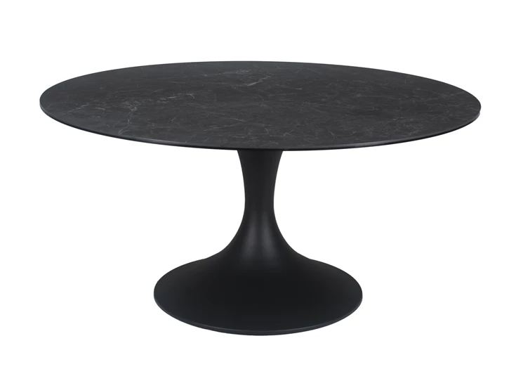 Eettafel Droplet Calise rond keramiek antraciet Lievens