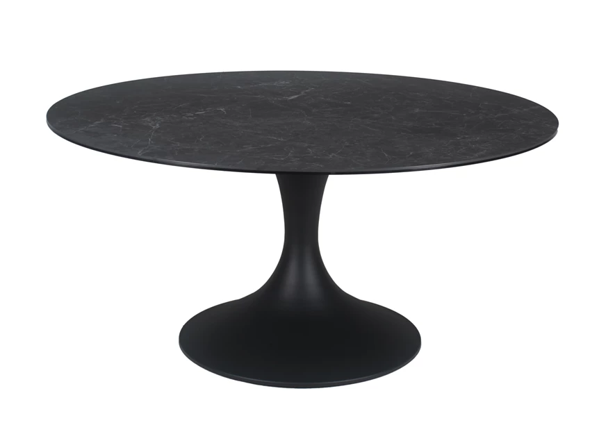 Eettafel Droplet Calise rond keramiek antraciet Lievens