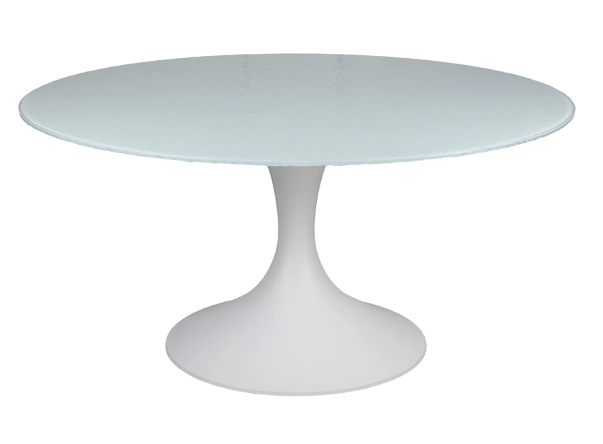 Eettafel Droplet Calise rond waterglas wit Lievens