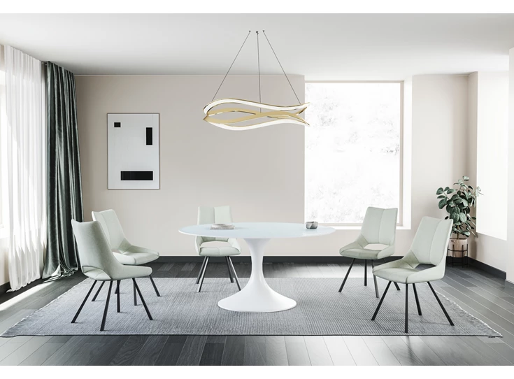 Sfeerfoto Eettafel Droplet Calise rond waterglas wit Lievens