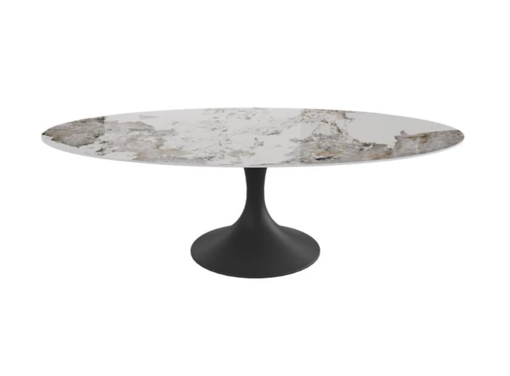 Eettafel Droplet Calise ovaal keramiek Elysium Brown Lievens