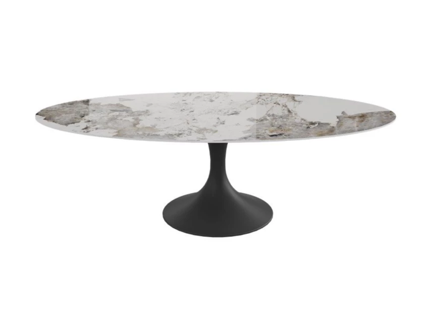 Eettafel Droplet Calise ovaal keramiek Elysium Brown Lievens