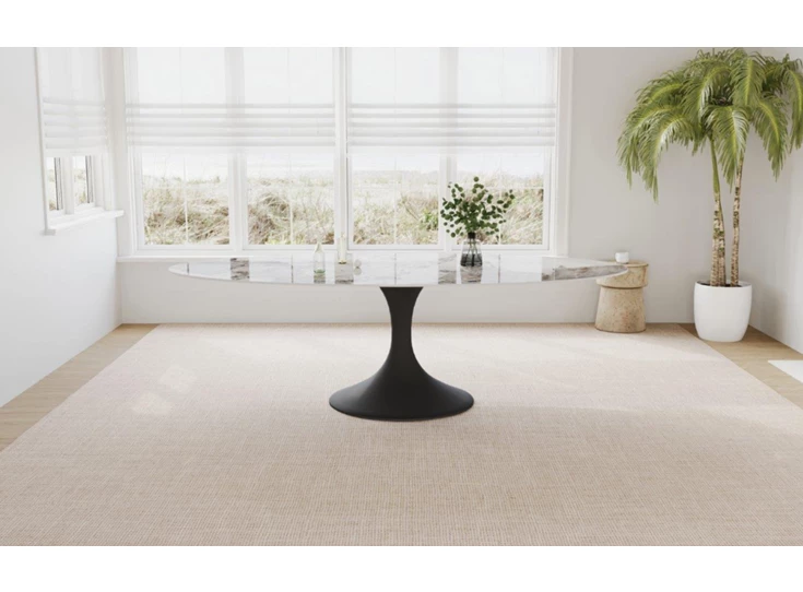 Front Eettafel Droplet Calise ovaal keramiek Elysium Brown Lievens