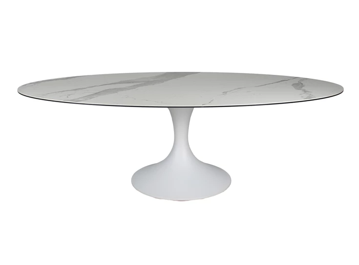 Eettafel Droplet Calise ovaal keramiek wit Lievens