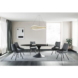 Eettafel Droplet Calise waterglas onderstel zwart Lievens