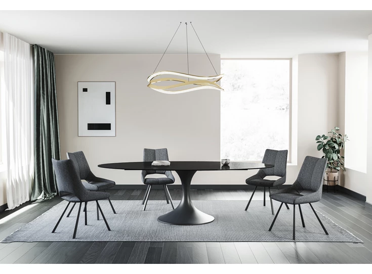 Eettafel Droplet Calise waterglas onderstel zwart Lievens