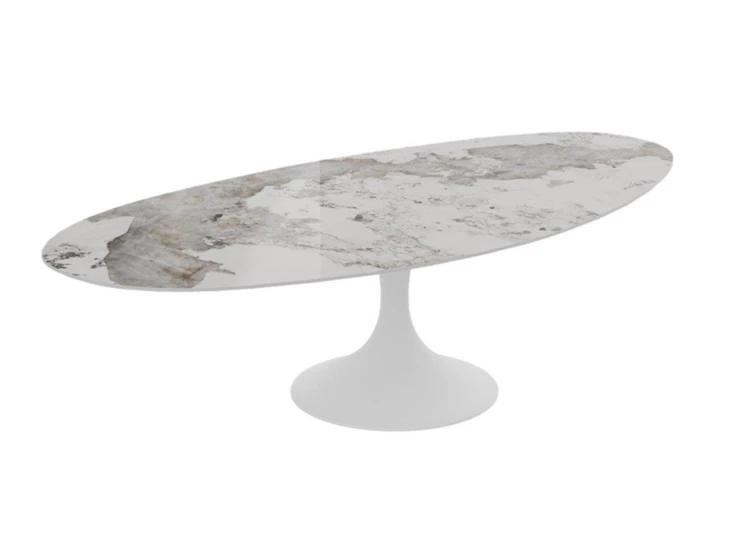 Zijde Eettafel Droplet Calise organisch onregelmatig keramiek Elysium Brown Lievens