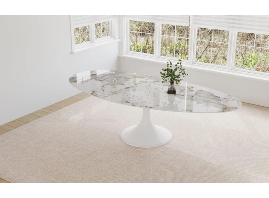 Bovenkant Eettafel Droplet Calise organisch onregelmatig keramiek Elysium Brown Lievens