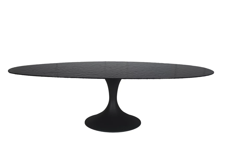 Eettafel Droplet Calise organisch onregelmatig waterglas zwart Lievens