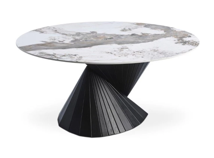 Tafel Vortex Barrel keramiek Elysium Brown onderstel zwart Lievens