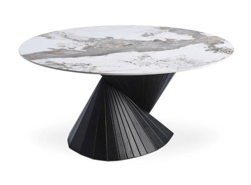 Tafel Vortex Barrel keramiek Elysium Brown onderstel zwart Lievens