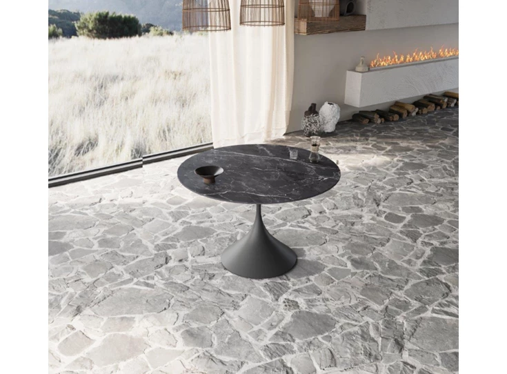 Bovenkant Eettafel Zuli Caily keramiek Elysium Black Lievens