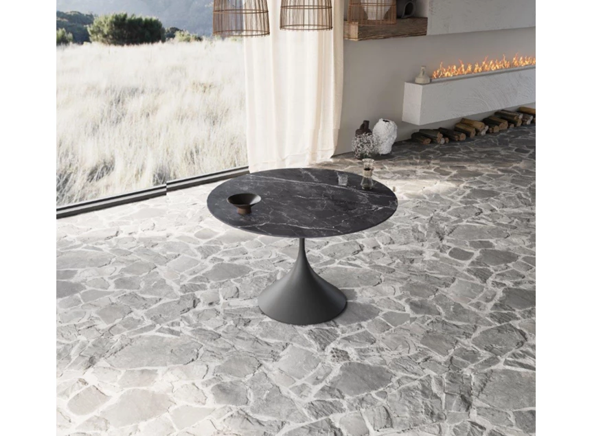 Bovenkant Eettafel Zuli Caily keramiek Elysium Black Lievens