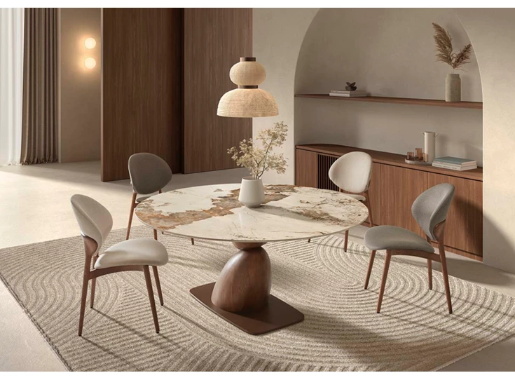 Eettafel Pebble Talia keramiek Elysium Brown Lievens