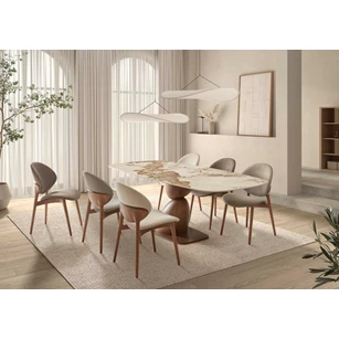 Eettafel Pebble Talia keramiek Elysium Brown Lievens